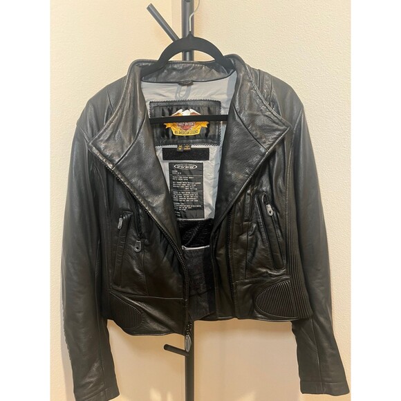 Harley-Davidson Jackets & Blazers - Harley Davidson FXRG Heavyweight Leather Padded Jacket Black Coat Women’s M